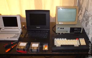 Toshiba T4400C, военный ноутбук PowerLine и Корвет ПК-8020 (на Корвете запущена игра KLAD3)