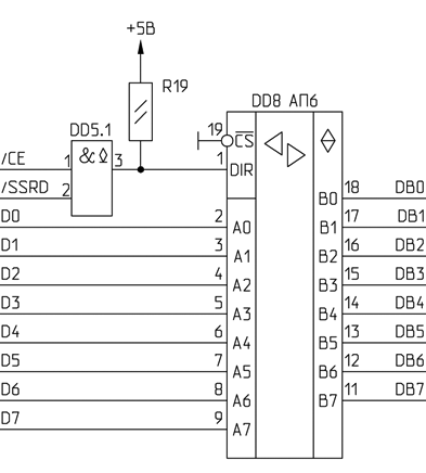 Буфер шины данных приставки «Эльф»