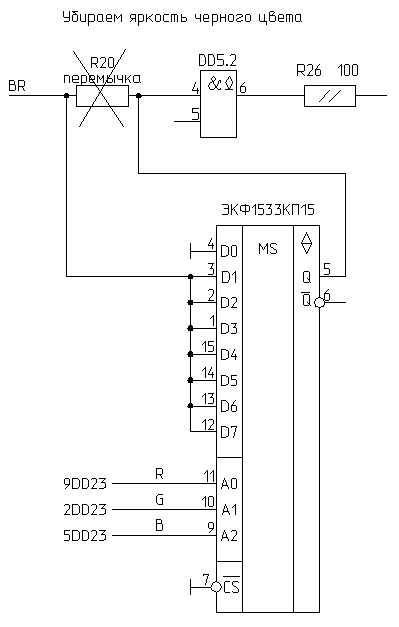 Доработка для отключения повышенной яркости черного цвета в приставке «Эльф»
