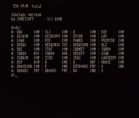 Рабочий экран CP/M компьютере «Балтик»