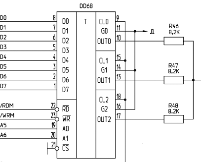 Включение микросхемы КР580ВИ53 в «Байте»