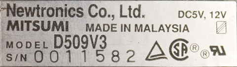 Шильдик Mitsumi D509V3