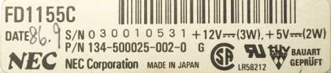 Шильдик NEC FD1155C