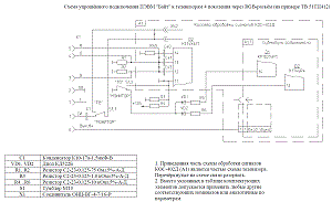 Схема подключения ″Байта″ к телевизорам 4-го поколения 4УСЦТ по упрощённой схеме без учёта яркостного сигнала