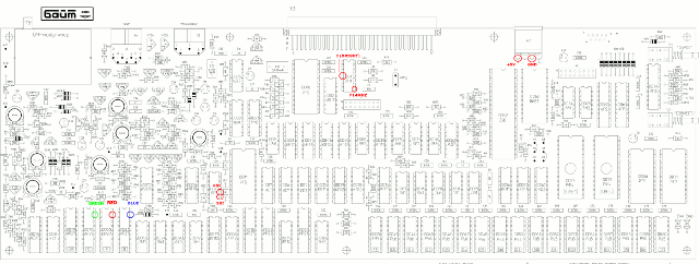 Места подпайки для подключения платы RGB-VGA на плате ″Байта″