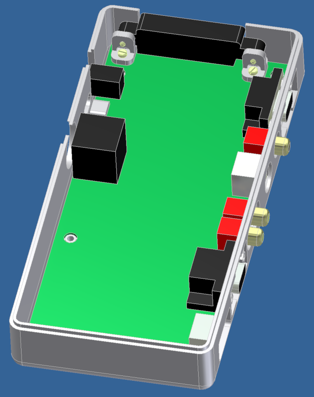 Крепление разъёма SCART к плате и корпусу