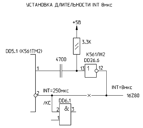 Установка правильной длительности сигнала INT в компьютере «Квант»