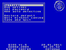 Экран программы «BIOS»