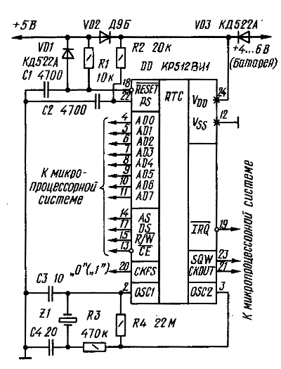 Типовое включение входа PS в микросхеме КР512ВИ1